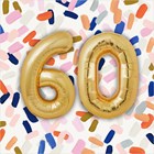 Verjaardagskaart gouden 60 met confetti
